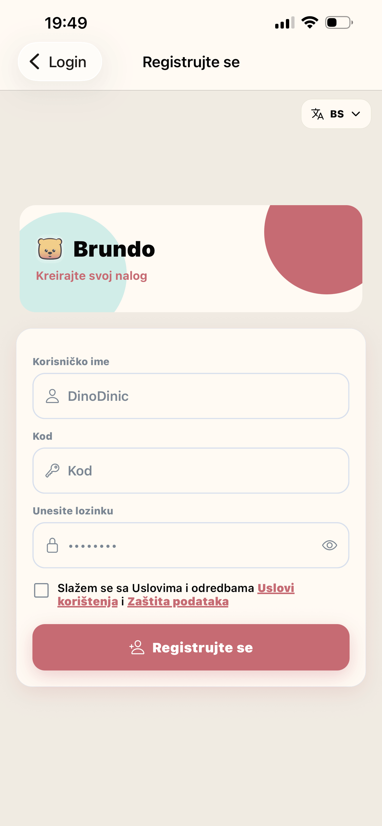Registrierung